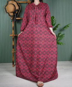 پیراهن کلوش طرح خشت 7595 - Image 4