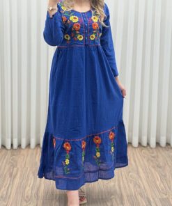 پیراهن گلدوزی هندی بلند SH7581