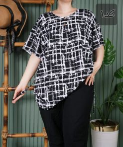 بلوز طرح دار نخی خارجی E3071 - Image 6