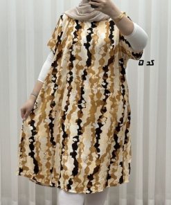 پیراهن طرح دار لامبادا نخی SH7607 - Image 4
