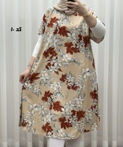 پیراهن طرح دار لامبادا نخی SH7607 - Image 9