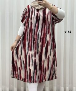 پیراهن طرح دار لامبادا نخی SH7607 - Image 5