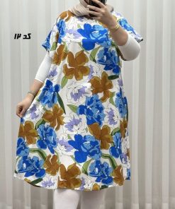 پیراهن طرح دار لامبادا نخی SH7607 - Image 11
