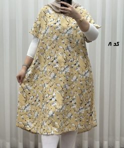 پیراهن طرح دار لامبادا نخی SH7607 - Image 7