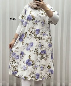 پیراهن طرح دار لامبادا نخی SH7607 - Image 8