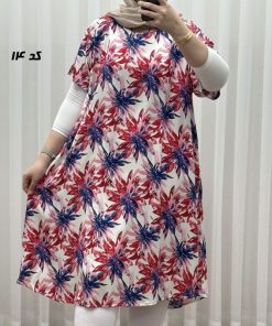 پیراهن طرح دار لامبادا نخی SH7607 - Image 13