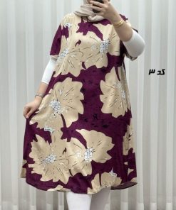 پیراهن طرح دار لامبادا نخی SH7607 - Image 14