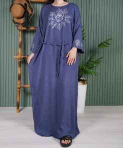 پیراهن زنانه آستین بلند گل یخ U7715 - تصویر 11
