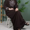 پیراهن زنانه آستین بلند گل یخ U7715