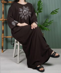 پیراهن زنانه آستین بلند گل یخ U7715