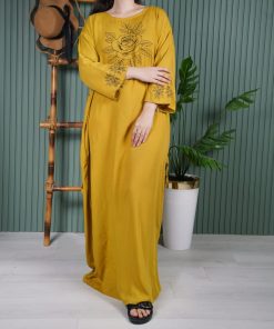 پیراهن زنانه آستین بلند گل یخ U7715 - تصویر 5