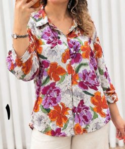 شومیز طرح دار خارجی دبی SH7723