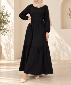Alternative view of پیراهن نخ ململ طرح آیدا ساده 5028