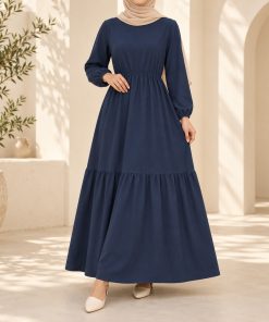 پیراهن نخ ململ طرح آیدا ساده 5028