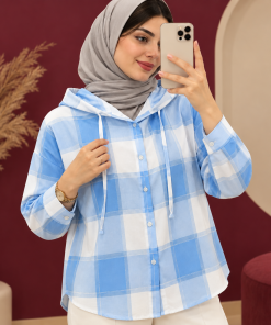 شومیز چهارخانه وارداتی مدل نیلا | کد 6077