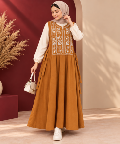 Alternative view of سارافون نخ لینن یقه چاپ الهه | کد 6072