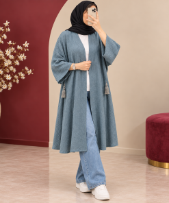 Alternative view of مانتو کیمونو پارچه کراش جلوباز | کد 6080